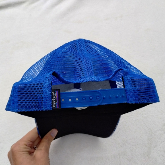 Patagonia Blue Camo Fitz Roy Trout Mesh Snap Back Hat Adult Unisex Gorpcore - Picture 3 of 6